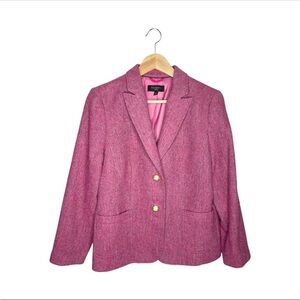 Talbots Donegal Pink Wool blend Herringbone Blazer Women’s size 14P